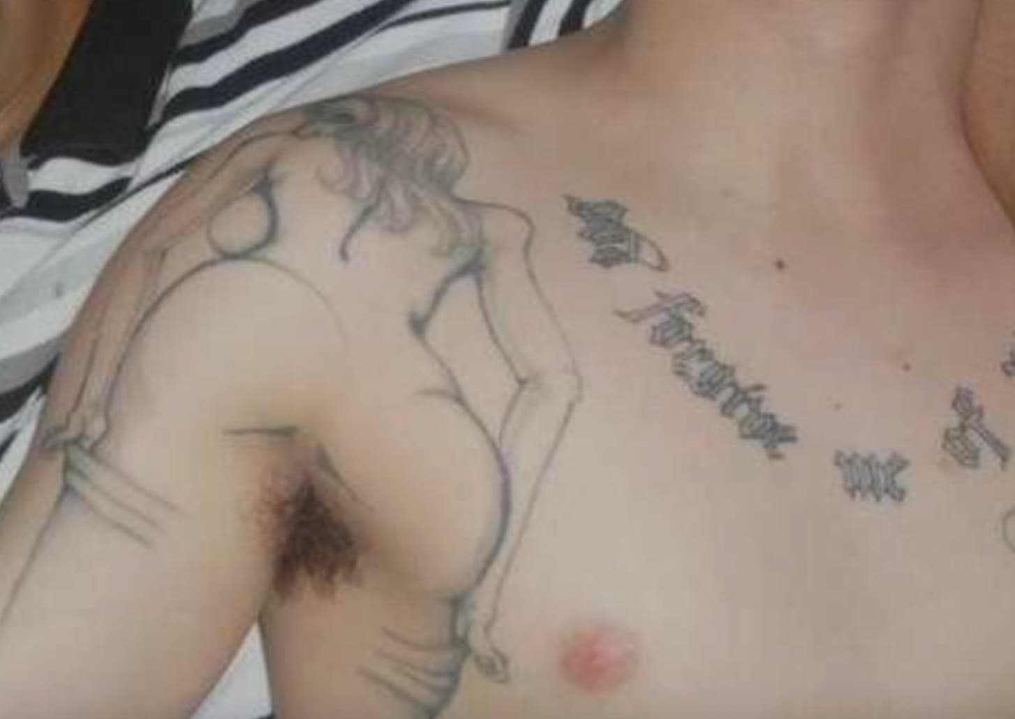 funny armpit tattoo